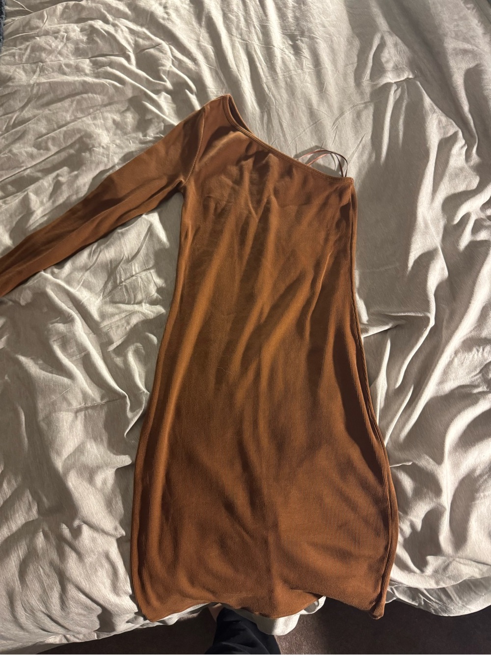 Old Navy One-Shoulder Rust Brown Bodycon Dress